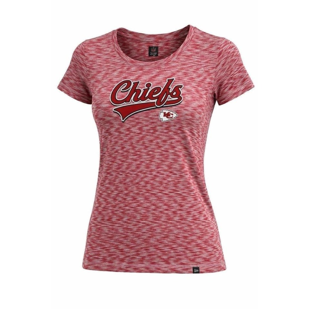 NWT NFL Kansas City Chiefs Team‎ Apparel Womens T Shirt Red White Marled Size M